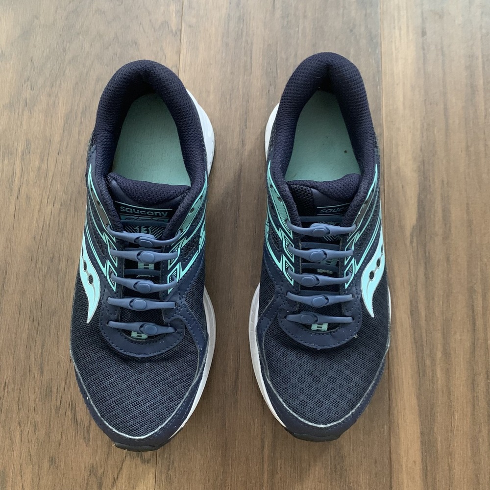 Saucony Cohesion 13 Shoes Womens Size 6.5‎ Navy Aqua Running Sneakers Versafoam